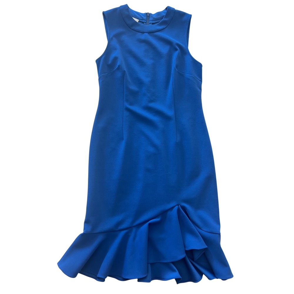 Donna Morgan Royal Blue Sleeveless Ruffle‎ Hem Sheath Dress Size 8